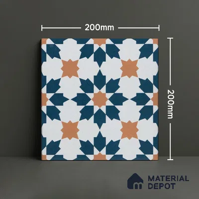 Subway Moroccan Wall & Floor Tile TL 05246 Merida Crystal Cove 8 x 8 inch Vitrified Matte Finish - 8 mm | 4 Random Faces | Suitable for Accent / Feature Walls, Bathroom, Kitchen Wall & Backsplashes | Please Expect a Slight Variation of Pattern (Sample)