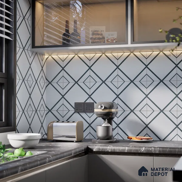 Subway Moroccan Wall & Floor Tile TL 05258 Natural Nexa 8 x 8 inch Vitrified Matte Finish - 8 mm | Suitable for Accent / Feature Walls, Bathroom, Kitchen Wall & Backsplashes | Please Expect a Slight Variation of Pattern (Sample)