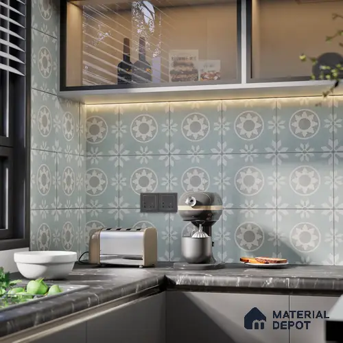 Subway Moroccan Wall & Floor Tile TL 05242 B Palermo Lead Dust 8 x 8 inch Vitrified Matte Finish - 8 mm | 6 Random Faces | Suitable for Accent / Feature Walls, Bathroom, Kitchen Wall & Backsplashes | Please Expect a Slight Variation of Pattern