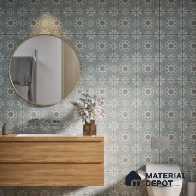 Subway Moroccan Wall & Floor Tile TL 05242 B Palermo Lead Dust 8 x 8 inch Vitrified Matte Finish - 8 mm | 6 Random Faces | Suitable for Accent / Feature Walls, Bathroom, Kitchen Wall & Backsplashes | Please Expect a Slight Variation of Pattern (Sample)