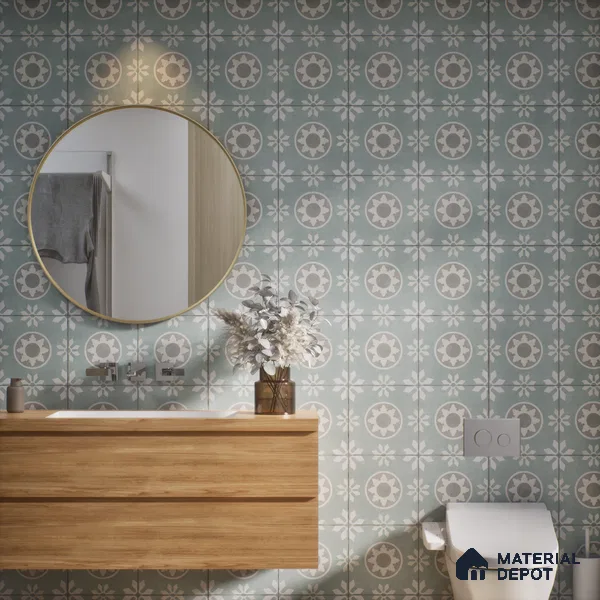Subway Moroccan Wall & Floor Tile TL 05242 B Palermo Lead Dust 8 x 8 inch Vitrified Matte Finish - 8 mm | 6 Random Faces | Suitable for Accent / Feature Walls, Bathroom, Kitchen Wall & Backsplashes | Please Expect a Slight Variation of Pattern (Sample)
