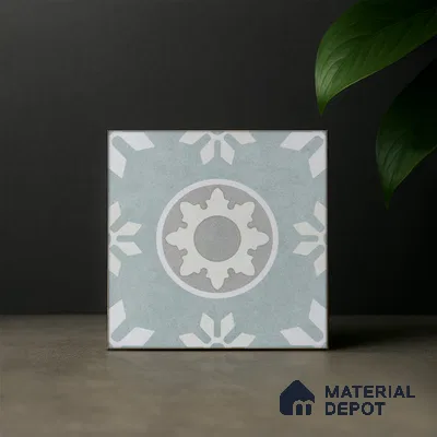 Subway Moroccan Wall & Floor Tile TL 05242 B Palermo Lead Dust 8 x 8 inch Vitrified Matte Finish - 8 mm | 6 Random Faces | Suitable for Accent / Feature Walls, Bathroom, Kitchen Wall & Backsplashes | Please Expect a Slight Variation of Pattern (Sample)