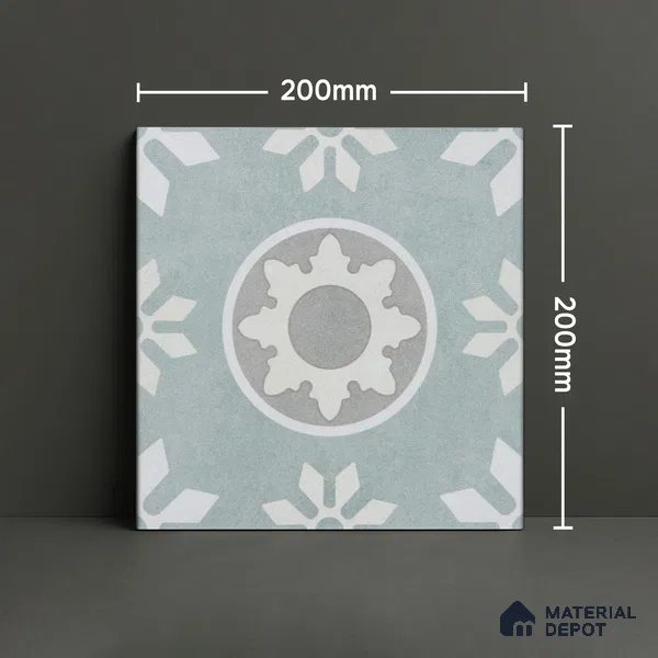 Subway Moroccan Wall & Floor Tile TL 05242 B Palermo Lead Dust 8 x 8 inch Vitrified Matte Finish - 8 mm | 6 Random Faces | Suitable for Accent / Feature Walls, Bathroom, Kitchen Wall & Backsplashes | Please Expect a Slight Variation of Pattern (Sample)
