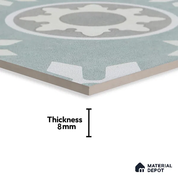 Subway Moroccan Wall & Floor Tile TL 05242 B Palermo Lead Dust 8 x 8 inch Vitrified Matte Finish - 8 mm | 6 Random Faces | Suitable for Accent / Feature Walls, Bathroom, Kitchen Wall & Backsplashes | Please Expect a Slight Variation of Pattern (Sample)