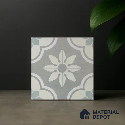 Subway Moroccan Wall & Floor Tile TL 05242 Palermo Dove Cloud 8 x 8 inch Vitrified Matte Finish - 8 mm | 6 Random Faces | Suitable for Accent / Feature Walls, Bathroom, Kitchen Wall & Backsplashes | Please Expect a Slight Variation of Pattern (Sample)
