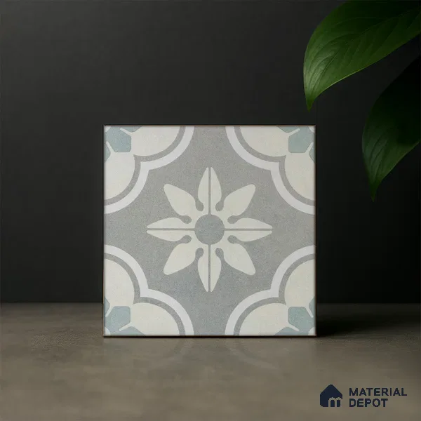 Subway Moroccan Wall & Floor Tile TL 05242 Palermo Dove Cloud 8 x 8 inch Vitrified Matte Finish - 8 mm | 6 Random Faces | Suitable for Accent / Feature Walls, Bathroom, Kitchen Wall & Backsplashes | Please Expect a Slight Variation of Pattern (Sample)