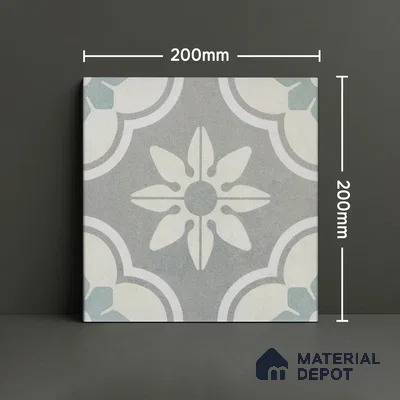 Subway Moroccan Wall & Floor Tile TL 05242 Palermo Dove Cloud 8 x 8 inch Vitrified Matte Finish - 8 mm | 6 Random Faces | Suitable for Accent / Feature Walls, Bathroom, Kitchen Wall & Backsplashes | Please Expect a Slight Variation of Pattern (Sample)