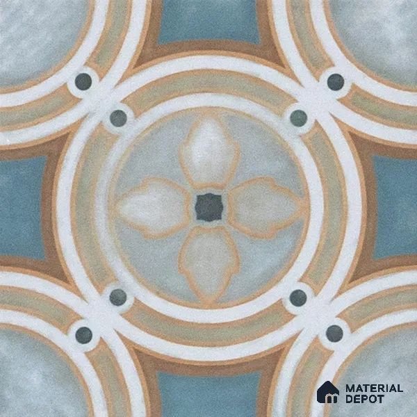 Subway Moroccan Wall & Floor Tile TL 05254 Rocco Rings 8 x 8 inch Vitrified Matte Finish - 8 mm | 15 Random Faces | Suitable for Accent / Feature Walls, Bathroom, Kitchen Wall & Backsplashes | Please Expect a Slight Variation of Pattern