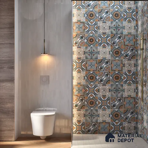 Subway Moroccan Wall & Floor Tile TL 05254 Rocco Rings 8 x 8 inch Vitrified Matte Finish - 8 mm | 15 Random Faces | Suitable for Accent / Feature Walls, Bathroom, Kitchen Wall & Backsplashes | Please Expect a Slight Variation of Pattern