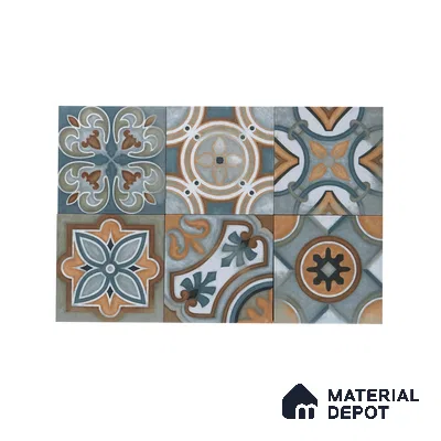Subway Moroccan Wall & Floor Tile TL 05254 Rocco Rings 8 x 8 inch Vitrified Matte Finish - 8 mm | 15 Random Faces | Suitable for Accent / Feature Walls, Bathroom, Kitchen Wall & Backsplashes | Please Expect a Slight Variation of Pattern