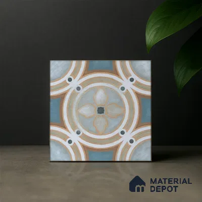 Subway Moroccan Wall & Floor Tile TL 05254 Rocco Rings 8 x 8 inch Vitrified Matte Finish - 8 mm | 15 Random Faces | Suitable for Accent / Feature Walls, Bathroom, Kitchen Wall & Backsplashes | Please Expect a Slight Variation of Pattern