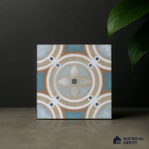 Subway Moroccan Wall & Floor Tile TL 05254 Rocco Rings 8 x 8 inch Vitrified Matte Finish - 8 mm | 15 Random Faces | Suitable for Accent / Feature Walls, Bathroom, Kitchen Wall & Backsplashes | Please Expect a Slight Variation of Pattern