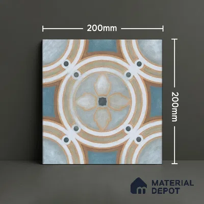 Subway Moroccan Wall & Floor Tile TL 05254 Rocco Rings 8 x 8 inch Vitrified Matte Finish - 8 mm | 15 Random Faces | Suitable for Accent / Feature Walls, Bathroom, Kitchen Wall & Backsplashes | Please Expect a Slight Variation of Pattern