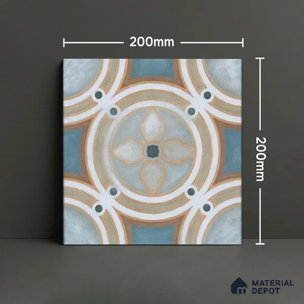 Subway Moroccan Wall & Floor Tile TL 05254 Rocco Rings 8 x 8 inch Vitrified Matte Finish - 8 mm | 15 Random Faces | Suitable for Accent / Feature Walls, Bathroom, Kitchen Wall & Backsplashes | Please Expect a Slight Variation of Pattern