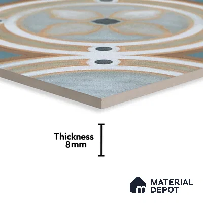 Subway Moroccan Wall & Floor Tile TL 05254 Rocco Rings 8 x 8 inch Vitrified Matte Finish - 8 mm | 15 Random Faces | Suitable for Accent / Feature Walls, Bathroom, Kitchen Wall & Backsplashes | Please Expect a Slight Variation of Pattern