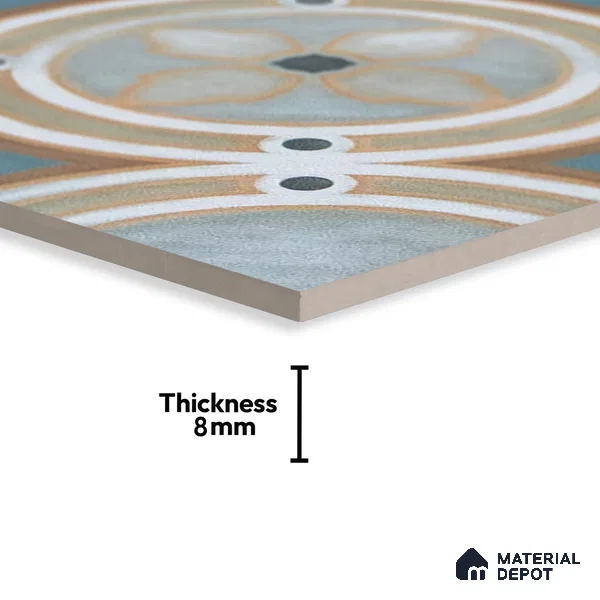 Subway Moroccan Wall & Floor Tile TL 05254 Rocco Rings 8 x 8 inch Vitrified Matte Finish - 8 mm | 15 Random Faces | Suitable for Accent / Feature Walls, Bathroom, Kitchen Wall & Backsplashes | Please Expect a Slight Variation of Pattern