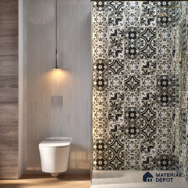 Subway Moroccan Wall & Floor Tile TL 05244 Rural Ravioli 8 x 8 inch Vitrified Matte Finish - 8 mm | 9 Random Faces | Suitable for Accent / Feature Walls, Bathroom, Kitchen Wall & Backsplashes | Please Expect a Slight Variation of Pattern