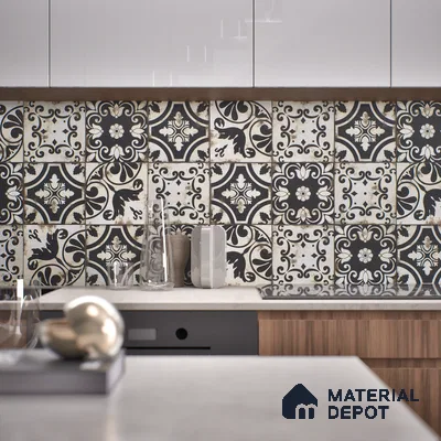 Subway Moroccan Wall & Floor Tile TL 05244 Rural Ravioli 8 x 8 inch Vitrified Matte Finish - 8 mm | 9 Random Faces | Suitable for Accent / Feature Walls, Bathroom, Kitchen Wall & Backsplashes | Please Expect a Slight Variation of Pattern