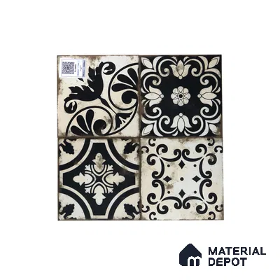 Subway Moroccan Wall & Floor Tile TL 05244 Rural Ravioli 8 x 8 inch Vitrified Matte Finish - 8 mm | 9 Random Faces | Suitable for Accent / Feature Walls, Bathroom, Kitchen Wall & Backsplashes | Please Expect a Slight Variation of Pattern