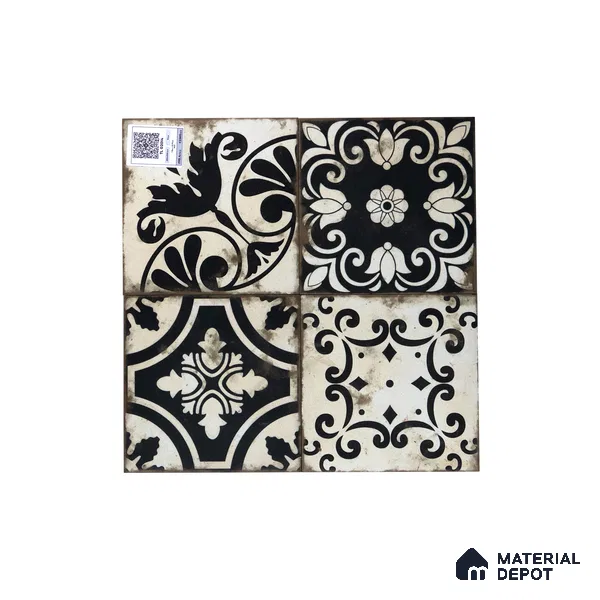 Subway Moroccan Wall & Floor Tile TL 05244 Rural Ravioli 8 x 8 inch Vitrified Matte Finish - 8 mm | 9 Random Faces | Suitable for Accent / Feature Walls, Bathroom, Kitchen Wall & Backsplashes | Please Expect a Slight Variation of Pattern