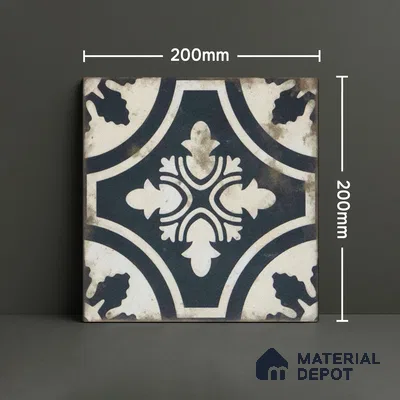 Subway Moroccan Wall & Floor Tile TL 05244 Rural Ravioli 8 x 8 inch Vitrified Matte Finish - 8 mm | 9 Random Faces | Suitable for Accent / Feature Walls, Bathroom, Kitchen Wall & Backsplashes | Please Expect a Slight Variation of Pattern