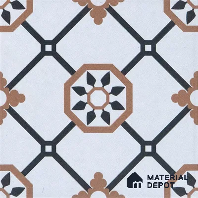 Subway Moroccan Wall & Floor Tile TL 05257 B Scooba Froid Brown 8 x 8 inch Vitrified Matte Finish - 8 mm | Suitable for Accent / Feature Walls, Bathroom, Kitchen Wall & Backsplashes | Please Expect a Slight Variation of Pattern (Sample)