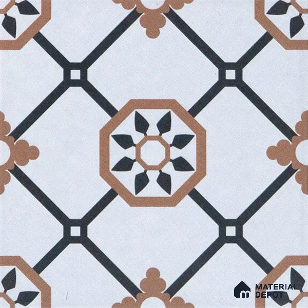 Subway Moroccan Wall & Floor Tile TL 05257 B Scooba Froid Brown 8 x 8 inch Vitrified Matte Finish - 8 mm | Suitable for Accent / Feature Walls, Bathroom, Kitchen Wall & Backsplashes | Please Expect a Slight Variation of Pattern (Sample)