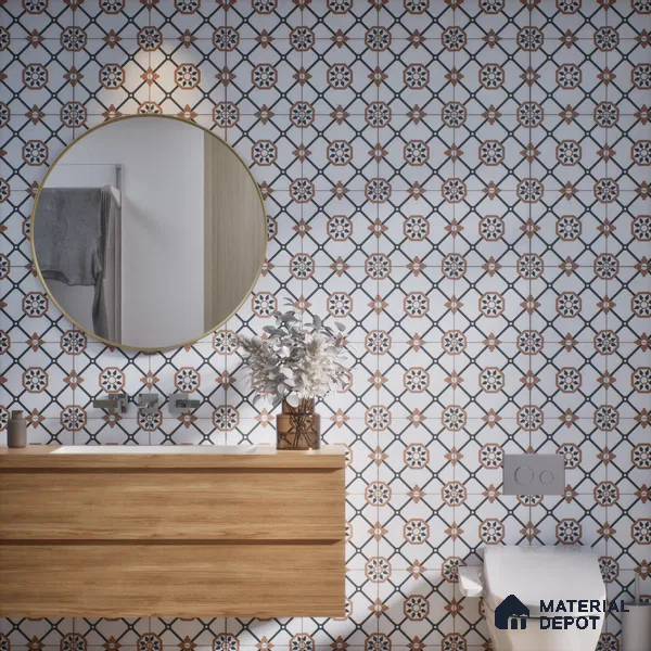 Subway Moroccan Wall & Floor Tile TL 05257 B Scooba Froid Brown 8 x 8 inch Vitrified Matte Finish - 8 mm | Suitable for Accent / Feature Walls, Bathroom, Kitchen Wall & Backsplashes | Please Expect a Slight Variation of Pattern (Sample)