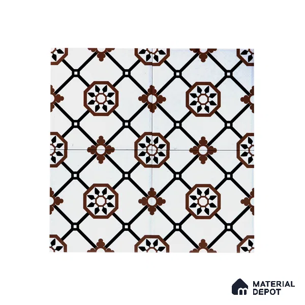 Subway Moroccan Wall & Floor Tile TL 05257 B Scooba Froid Brown 8 x 8 inch Vitrified Matte Finish - 8 mm | Suitable for Accent / Feature Walls, Bathroom, Kitchen Wall & Backsplashes | Please Expect a Slight Variation of Pattern (Sample)