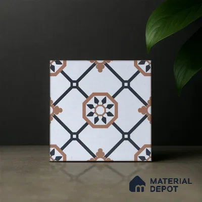 Subway Moroccan Wall & Floor Tile TL 05257 B Scooba Froid Brown 8 x 8 inch Vitrified Matte Finish - 8 mm | Suitable for Accent / Feature Walls, Bathroom, Kitchen Wall & Backsplashes | Please Expect a Slight Variation of Pattern (Sample)