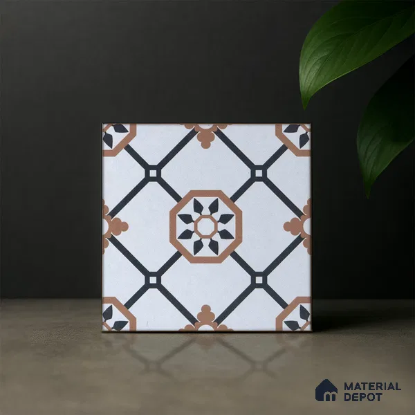Subway Moroccan Wall & Floor Tile TL 05257 B Scooba Froid Brown 8 x 8 inch Vitrified Matte Finish - 8 mm | Suitable for Accent / Feature Walls, Bathroom, Kitchen Wall & Backsplashes | Please Expect a Slight Variation of Pattern (Sample)