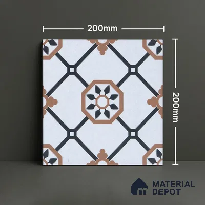 Subway Moroccan Wall & Floor Tile TL 05257 B Scooba Froid Brown 8 x 8 inch Vitrified Matte Finish - 8 mm | Suitable for Accent / Feature Walls, Bathroom, Kitchen Wall & Backsplashes | Please Expect a Slight Variation of Pattern (Sample)