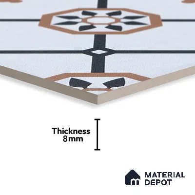 Subway Moroccan Wall & Floor Tile TL 05257 B Scooba Froid Brown 8 x 8 inch Vitrified Matte Finish - 8 mm | Suitable for Accent / Feature Walls, Bathroom, Kitchen Wall & Backsplashes | Please Expect a Slight Variation of Pattern (Sample)