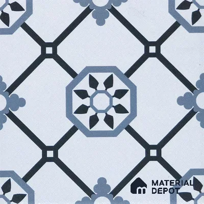 Subway Moroccan Wall & Floor Tile TL 05257 Scooba Froid Blue 8 x 8 inch Vitrified Matte Finish - 8 mm | Suitable for Accent / Feature Walls, Bathroom, Kitchen Wall & Backsplashes | Please Expect a Slight Variation of Pattern (Sample)