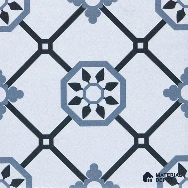Subway Moroccan Wall & Floor Tile TL 05257 Scooba Froid Blue 8 x 8 inch Vitrified Matte Finish - 8 mm | Suitable for Accent / Feature Walls, Bathroom, Kitchen Wall & Backsplashes | Please Expect a Slight Variation of Pattern (Sample)