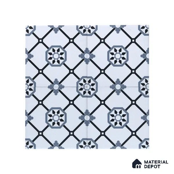 Subway Moroccan Wall & Floor Tile TL 05257 Scooba Froid Blue 8 x 8 inch Vitrified Matte Finish - 8 mm | Suitable for Accent / Feature Walls, Bathroom, Kitchen Wall & Backsplashes | Please Expect a Slight Variation of Pattern (Sample)