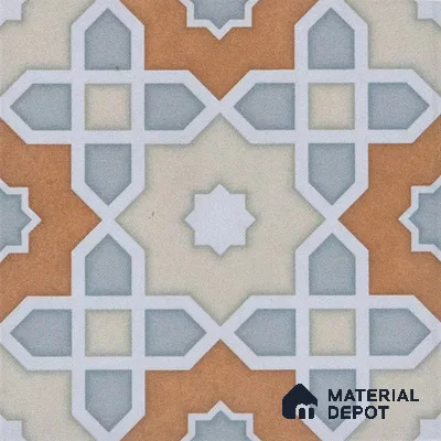 Subway Moroccan Wall & Floor Tile TL 05247 B Silcite Sky Blue 8 x 8 inch Vitrified Matte Finish - 8 mm | 8 Random Faces | Suitable for Accent / Feature Walls, Bathroom, Kitchen Wall & Backsplashes | Please Expect a Slight Variation of Pattern (Sample)