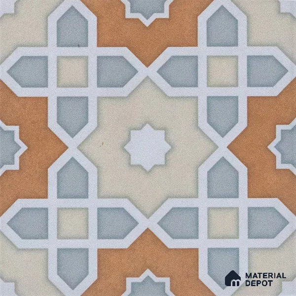 Subway Moroccan Wall & Floor Tile TL 05247 B Silcite Sky Blue 8 x 8 inch Vitrified Matte Finish - 8 mm | 8 Random Faces | Suitable for Accent / Feature Walls, Bathroom, Kitchen Wall & Backsplashes | Please Expect a Slight Variation of Pattern (Sample)