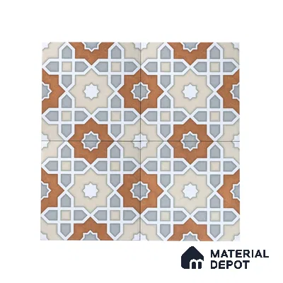 Subway Moroccan Wall & Floor Tile TL 05247 B Silcite Sky Blue 8 x 8 inch Vitrified Matte Finish - 8 mm | 8 Random Faces | Suitable for Accent / Feature Walls, Bathroom, Kitchen Wall & Backsplashes | Please Expect a Slight Variation of Pattern (Sample)