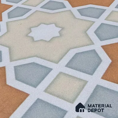 Subway Moroccan Wall & Floor Tile TL 05247 B Silcite Sky Blue 8 x 8 inch Vitrified Matte Finish - 8 mm | 8 Random Faces | Suitable for Accent / Feature Walls, Bathroom, Kitchen Wall & Backsplashes | Please Expect a Slight Variation of Pattern (Sample)