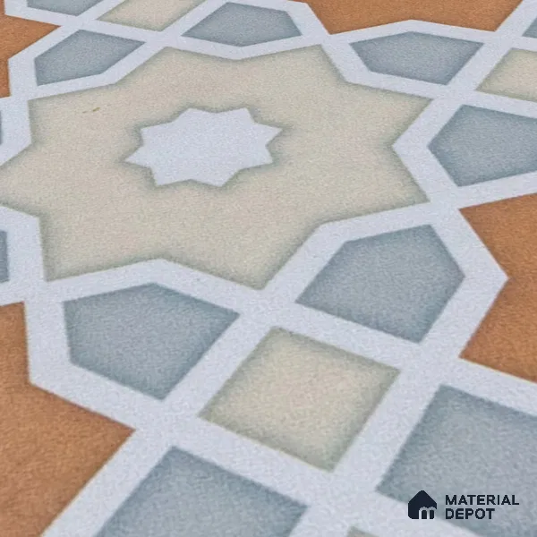 Subway Moroccan Wall & Floor Tile TL 05247 B Silcite Sky Blue 8 x 8 inch Vitrified Matte Finish - 8 mm | 8 Random Faces | Suitable for Accent / Feature Walls, Bathroom, Kitchen Wall & Backsplashes | Please Expect a Slight Variation of Pattern (Sample)