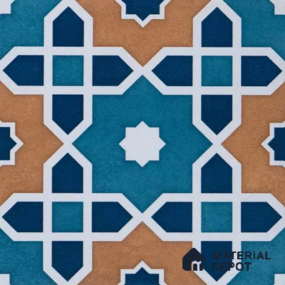 Subway Moroccan Wall & Floor Tile TL 05247 Silcite Deep Sea Ocean 8 x 8 inch Vitrified Matte Finish - 8 mm | 8 Random Faces | Suitable for Accent / Feature Walls, Bathroom, Kitchen Wall & Backsplashes | Please Expect a Slight Variation of Pattern (Sample)