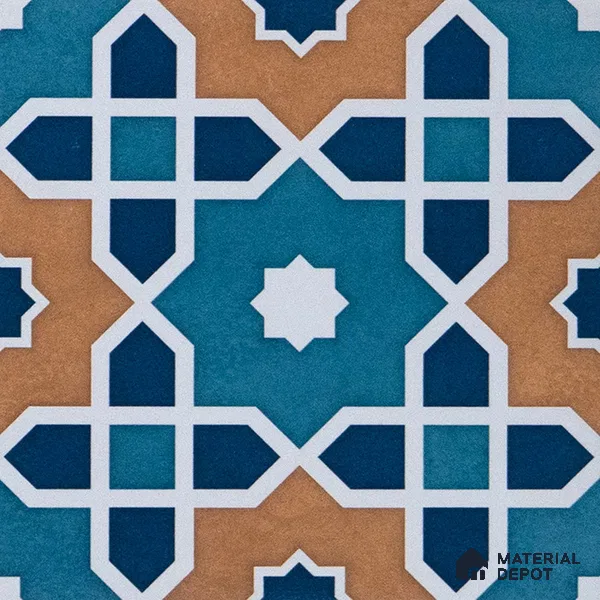 Subway Moroccan Wall & Floor Tile TL 05247 Silcite Deep Sea Ocean 8 x 8 inch Vitrified Matte Finish - 8 mm | 8 Random Faces | Suitable for Accent / Feature Walls, Bathroom, Kitchen Wall & Backsplashes | Please Expect a Slight Variation of Pattern (Sample)