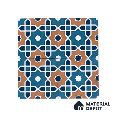 Subway Moroccan Wall & Floor Tile TL 05247 Silcite Deep Sea Ocean 8 x 8 inch Vitrified Matte Finish - 8 mm | 8 Random Faces | Suitable for Accent / Feature Walls, Bathroom, Kitchen Wall & Backsplashes | Please Expect a Slight Variation of Pattern (Sample)