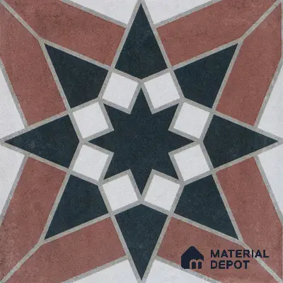Subway Moroccan Wall & Floor Tile TL 05262 C Solana Terracotta Rust Decor 8 x 8 inch Vitrified Matte Finish - 8 mm | Suitable for Accent / Feature Walls, Bathroom, Kitchen Wall & Backsplashes | Please Expect a Slight Variation of Pattern