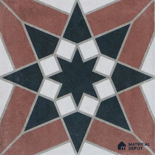 Subway Moroccan Wall & Floor Tile TL 05262 C Solana Terracotta Rust Decor 8 x 8 inch Vitrified Matte Finish - 8 mm | Suitable for Accent / Feature Walls, Bathroom, Kitchen Wall & Backsplashes | Please Expect a Slight Variation of Pattern