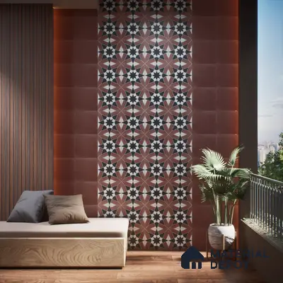 Subway Moroccan Wall & Floor Tile TL 05262 C Solana Terracotta Rust Decor 8 x 8 inch Vitrified Matte Finish - 8 mm | Suitable for Accent / Feature Walls, Bathroom, Kitchen Wall & Backsplashes | Please Expect a Slight Variation of Pattern