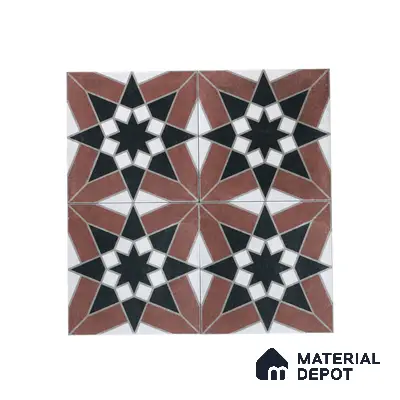 Subway Moroccan Wall & Floor Tile TL 05262 C Solana Terracotta Rust Decor 8 x 8 inch Vitrified Matte Finish - 8 mm | Suitable for Accent / Feature Walls, Bathroom, Kitchen Wall & Backsplashes | Please Expect a Slight Variation of Pattern