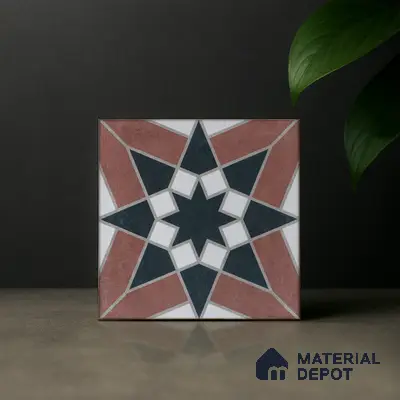 Subway Moroccan Wall & Floor Tile TL 05262 C Solana Terracotta Rust Decor 8 x 8 inch Vitrified Matte Finish - 8 mm | Suitable for Accent / Feature Walls, Bathroom, Kitchen Wall & Backsplashes | Please Expect a Slight Variation of Pattern