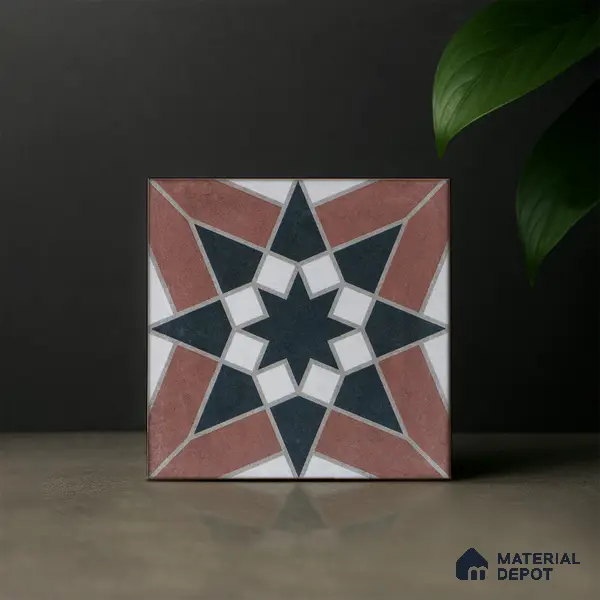 Subway Moroccan Wall & Floor Tile TL 05262 C Solana Terracotta Rust Decor 8 x 8 inch Vitrified Matte Finish - 8 mm | Suitable for Accent / Feature Walls, Bathroom, Kitchen Wall & Backsplashes | Please Expect a Slight Variation of Pattern